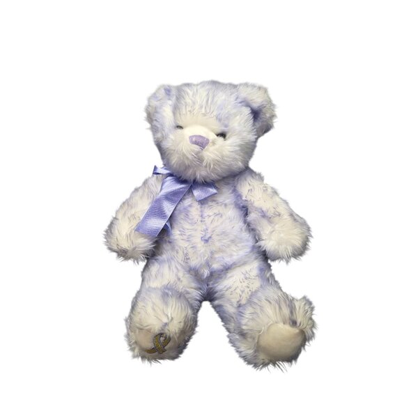 Build A Bear Nikki's Bear Purple Lavender Ribbon Cancer Awareness Plush Toy - Picture 2 of 9